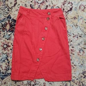 Anthropologie Building 18 Red Denim Skirt Sz 4